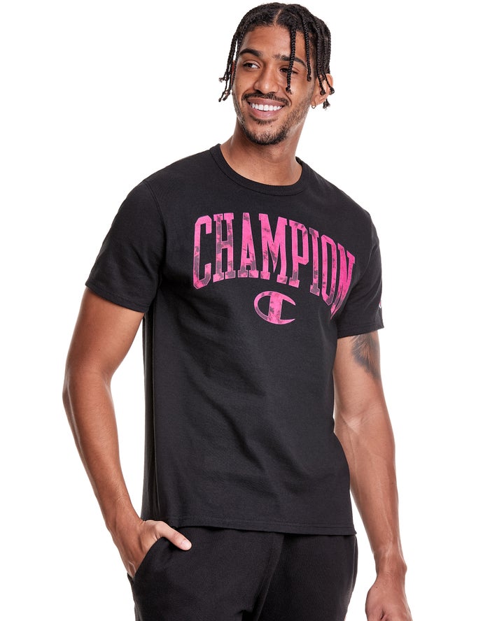 Camiseta Champion Hombre - Heritage Galaxy Dye Arch Logo ( Negras ) 0124956-BG